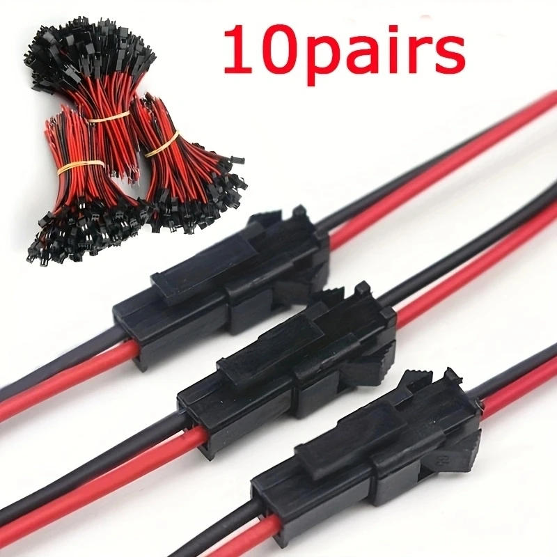 10 pares de conector de cable de Terminal macho a hembra, línea de Terminal SM, lámpara de techo LED empotrada