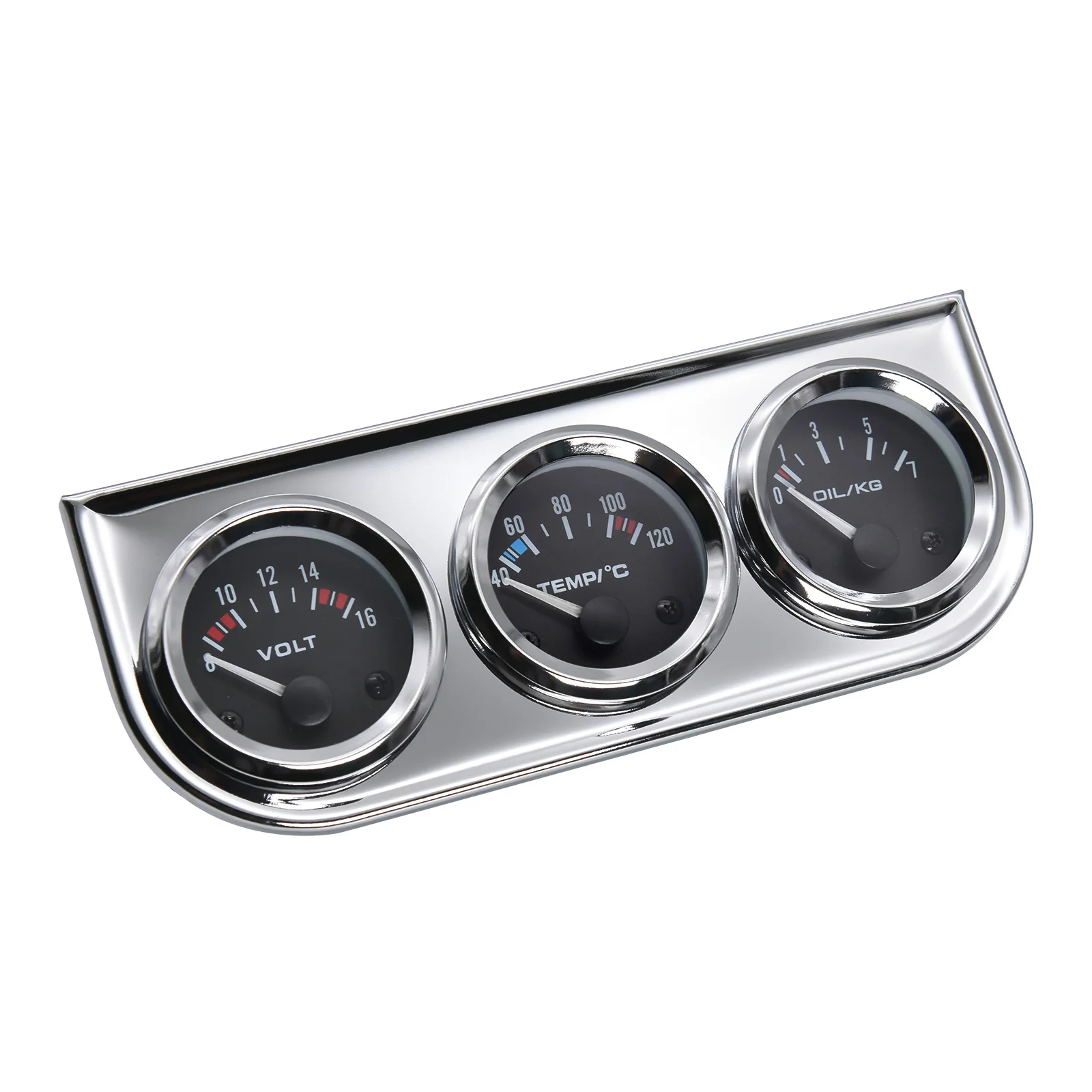 52 mm 3-in-1 Öldruckmesser + Voltmeter + Wassertemperaturanzeige Kit Voltmeter mit Sensor Öltemperaturanzeige Dreifachzähler