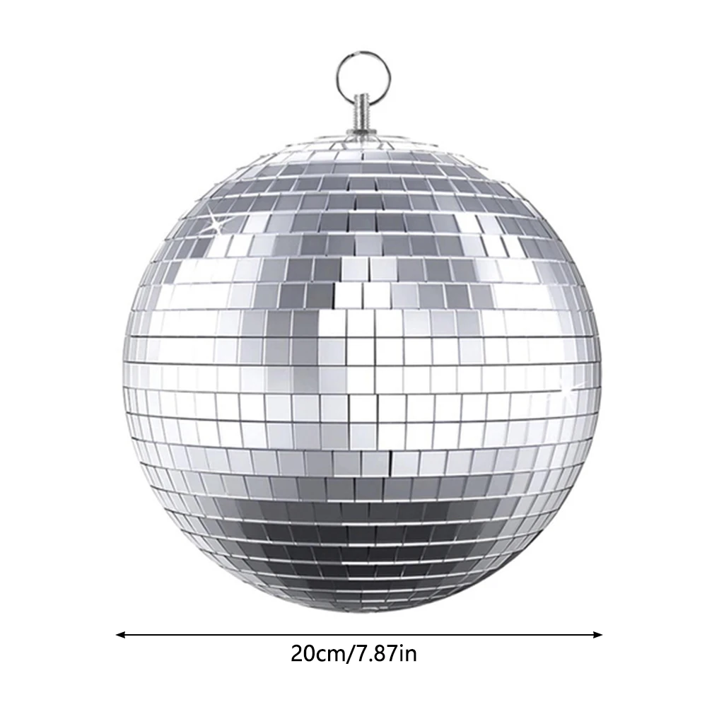 Boule de miroir rotative en verre, boule Disco, boule de miroir, réflexion d'éclairage Dj, boule de miroir colorée pour scène de mariage, fête de noël