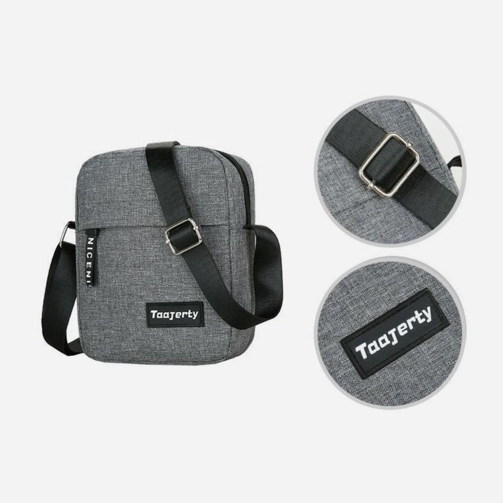 Bolsa de ombro de nylon masculina, bolsa monocromática tiracolo casual e elegante, bolsa de mão de negócios retrô