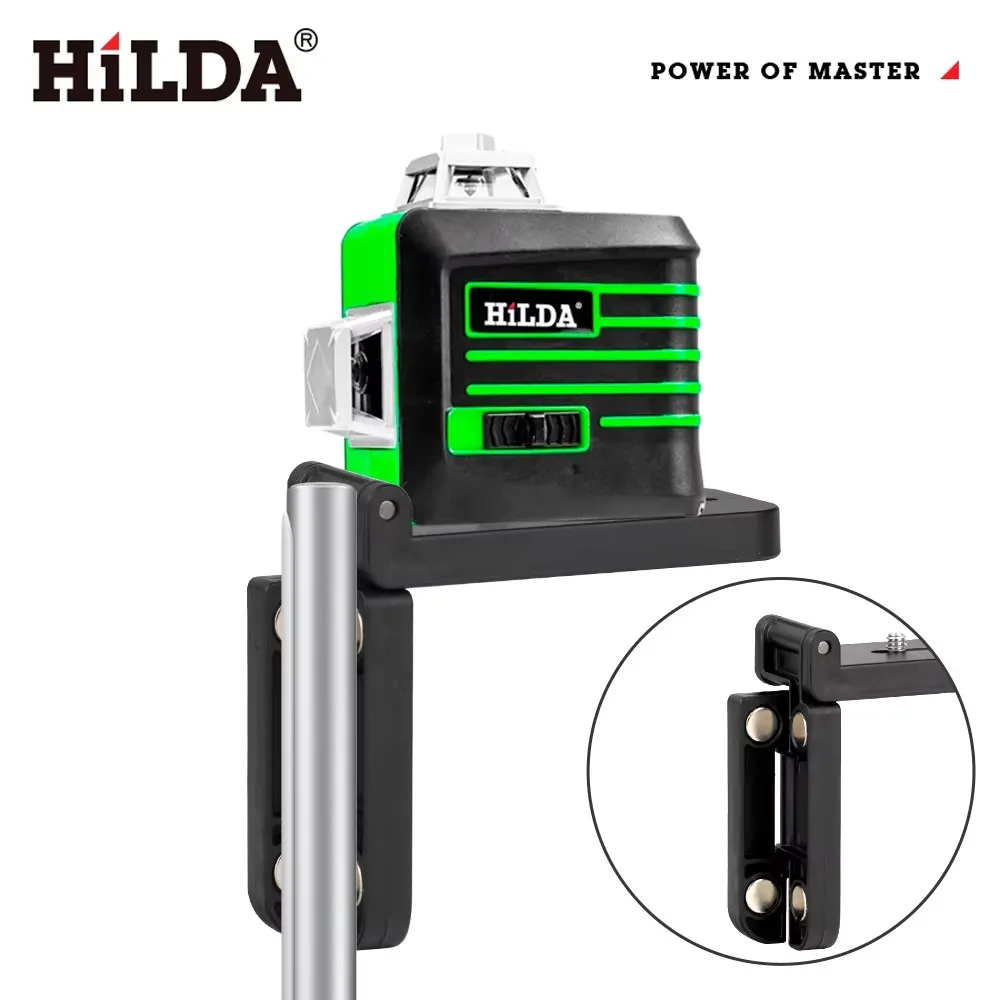 HILDA Accesorios versátiles para nivel láser Soporte de trípode ajustable Base de rotación 360 para trípode de interfaz de 1/4 de pulgada