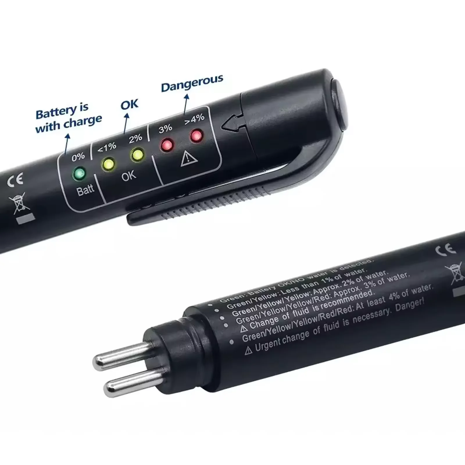 Universal เครื่องทดสอบน้ํามันเบรคที่ถูกต้องคุณภาพน้ํามันเครื่องมือวินิจฉัยไฟ LED Liquid ปากกาทดสอบยานยนต์เครื่องทดสอบน้ํามันเบรค