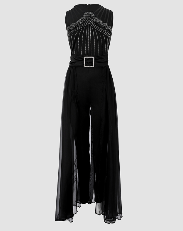 Macacão elegante para mulheres festa verão casual strass pura malha sem mangas macacões roupas magras moda senhoras terno