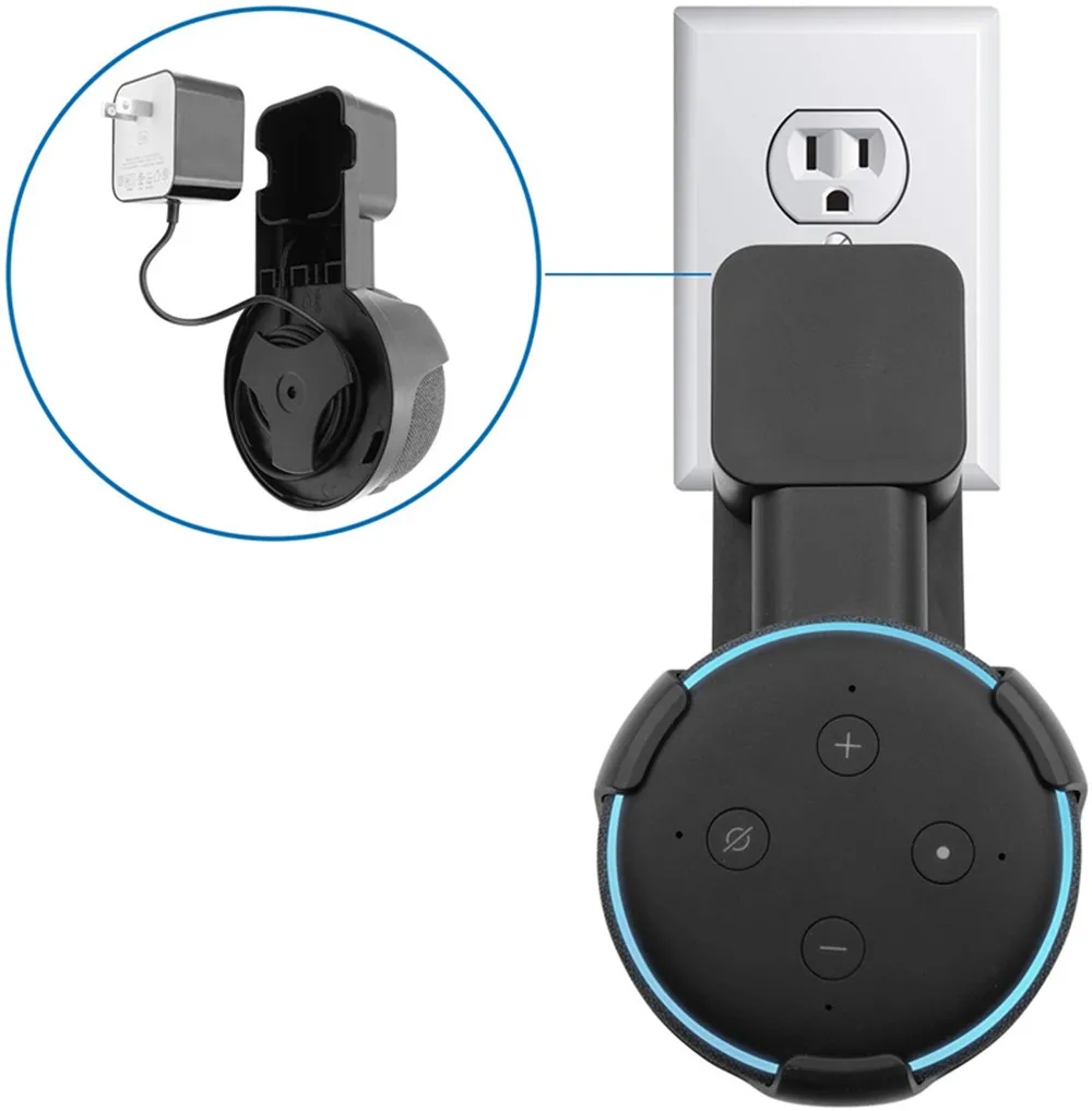 Lautsprecher-Wandhalterung, Ständer, Aufhänger für Alexa Echo Dot 3. Generation, Indoor-Soundbox mit schraubenlosem Kabelmanagement
