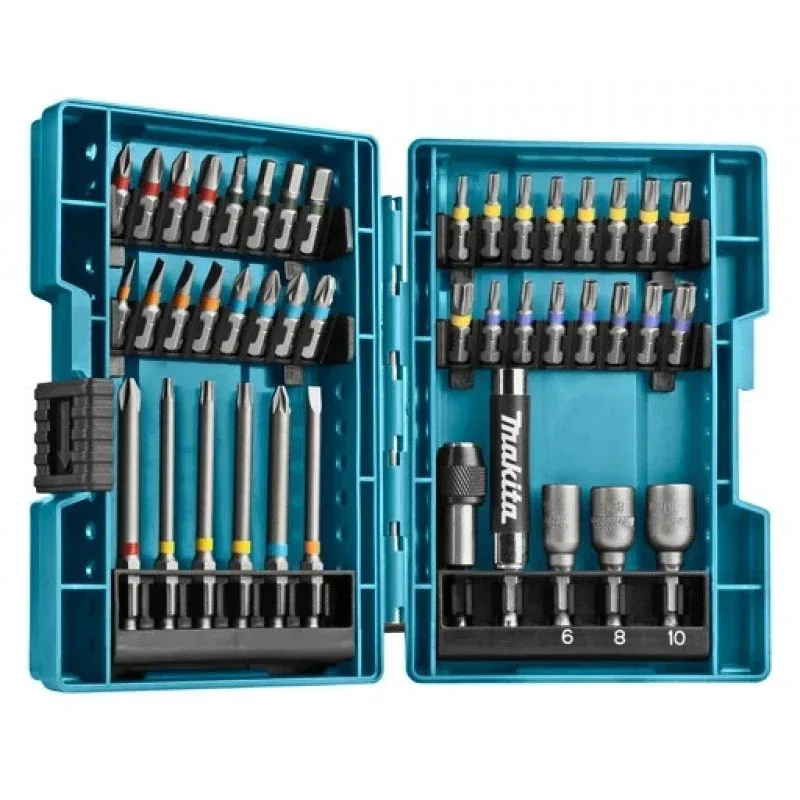 MAKITA B-55697 Conjunto de bits de parafuso colorido 43 unidades de metal driver clamshell C-form & E-form acessórios para ferramentas elétricas