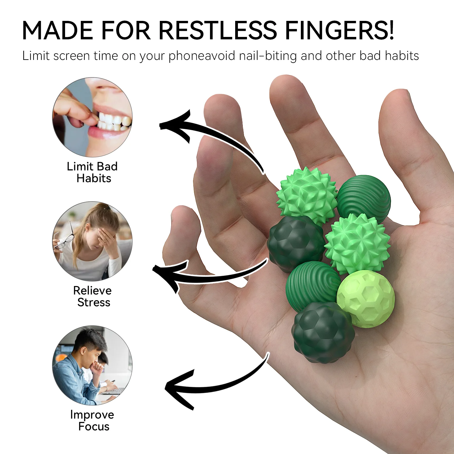 แม่เหล็ก Fidget ของเล่น,EDC ของเล่นบรรเทาความเครียด,Fidgeting Antistress ความวิตกกังวล Sensory ของเล่นแม่เหล็กลูกสําหรับเด็กผู้ใหญ่ออทิสติก ADHD