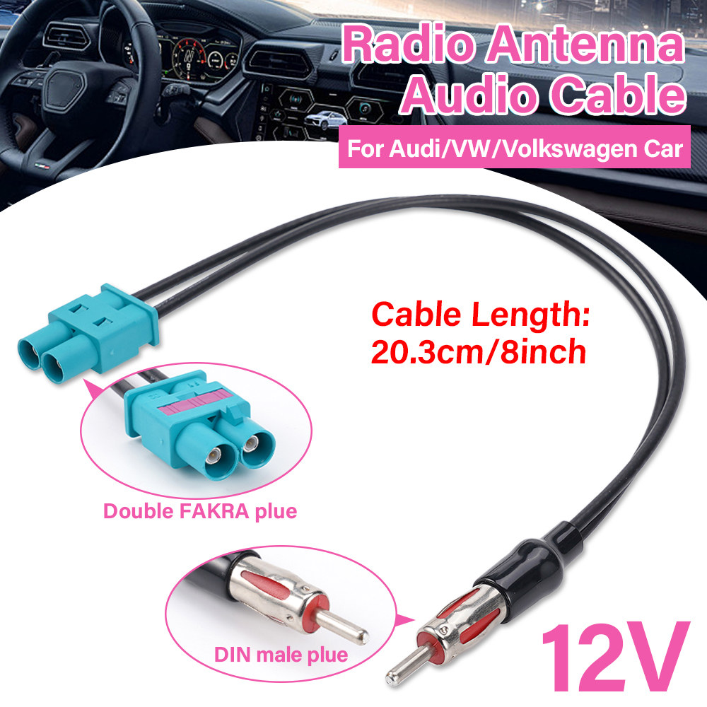 Đài Phát Thanh Cáp Âm Thanh, Bộ Chuyển Đổi Ăng Ten Cáp Âm Thanh Nam Đôi Fakra - Din Nam Trên Không Cho Xe Audi/VW/Volkswagen xe Hơi Điện Tử