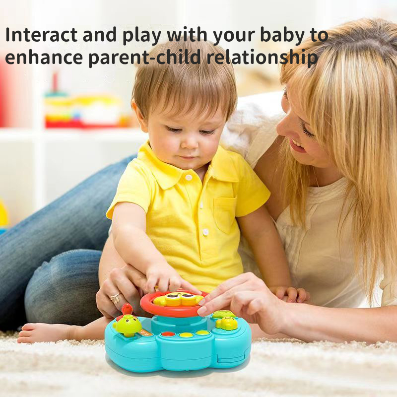 Simulação Steering Wheel Toy para crianças, Carrinho educacional interativo, Brinquedos vocais, Baby Gift, Crab Light