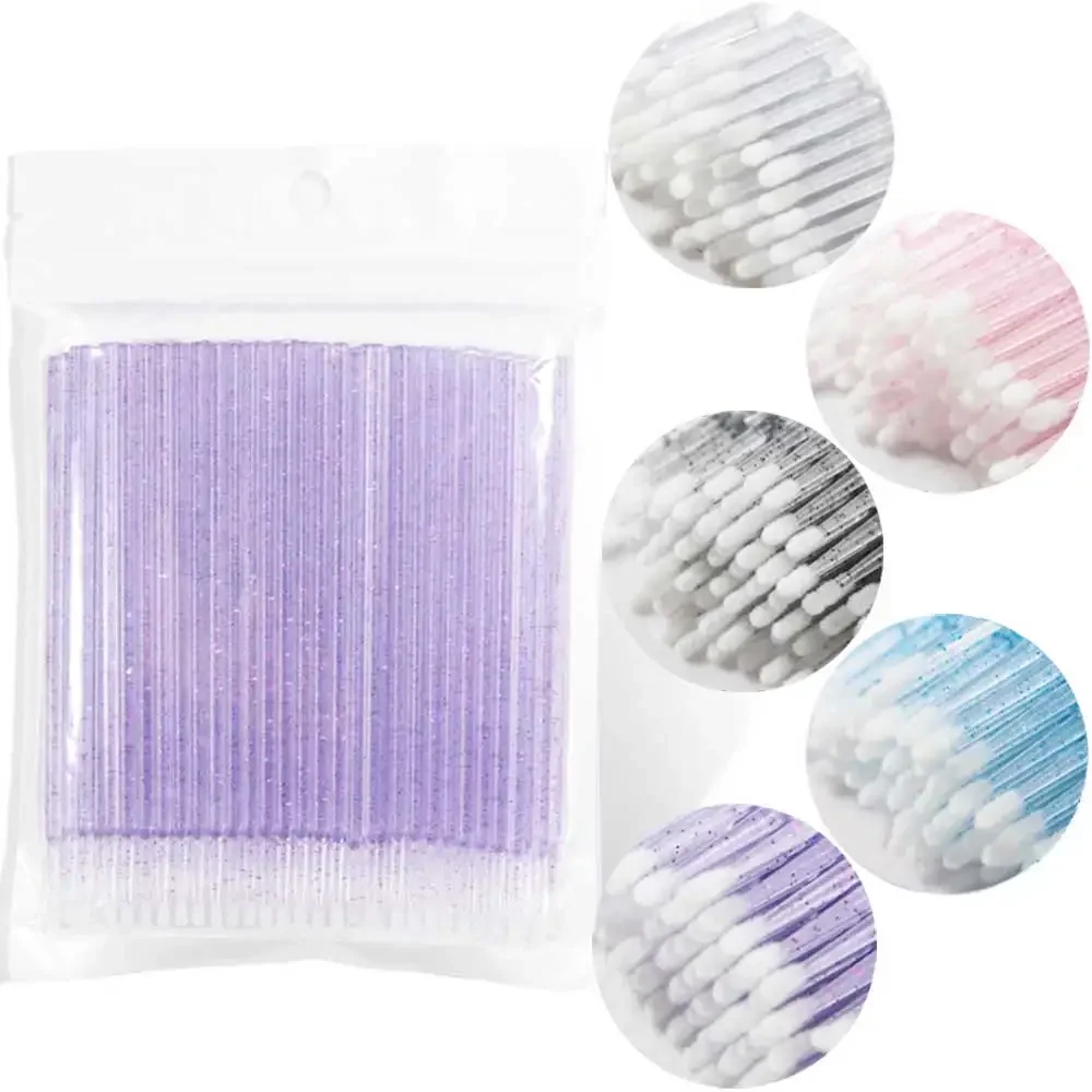 คริสตัลแปรงขนตาแบบใช้แล้วทิ้ง Swab Microbrushes เครื่องมือต่อขนตาขนตาส่วนบุคคลถอดเครื่องมือ Applicators