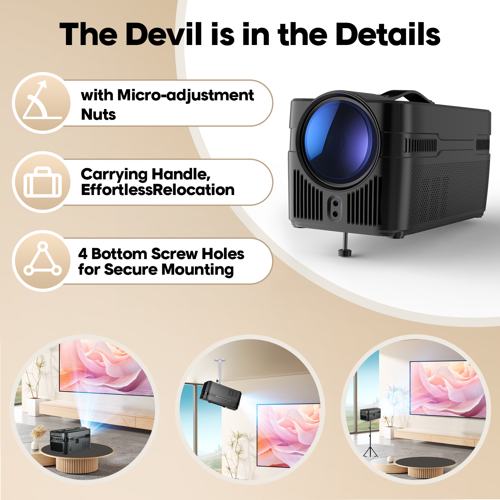 Magcubic 900ANSI HY450 C Projetor de foco automático 8K 1080P Ultra Short Throw Allwinner H716 BT5.4 Auto Offset Home Theater Voz