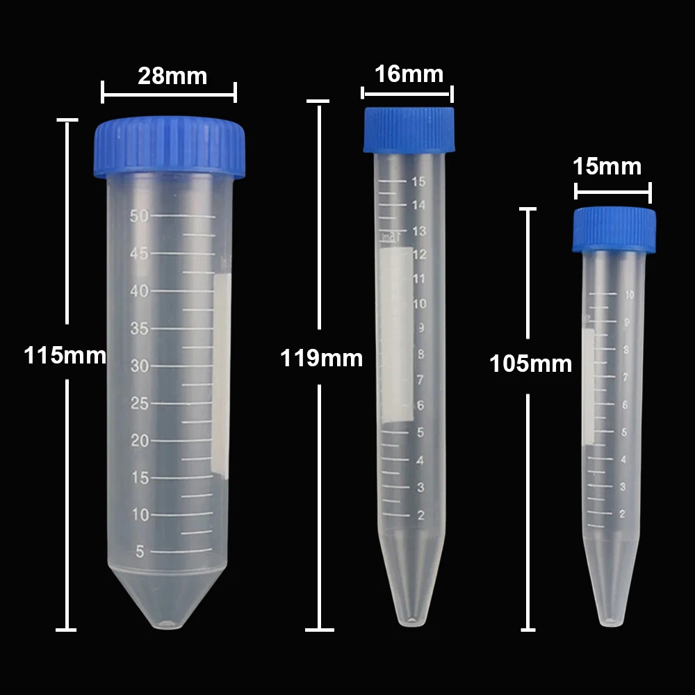 10 Chiếc 50Ml Nắp Vặn Nón Đáy Ly Tâm Ống Với Quy Mô Mẫu Lọ Đựng Phòng Thí Nghiệm Tiếp Liệu
