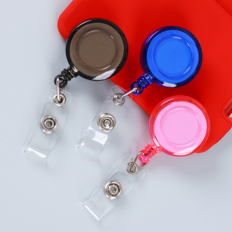 5PC Color Retractable Pull Badge ID Lanyard Name Tag Card Badge Holder Reels Key Ring Anti-Lost Chain Clips School office Supply