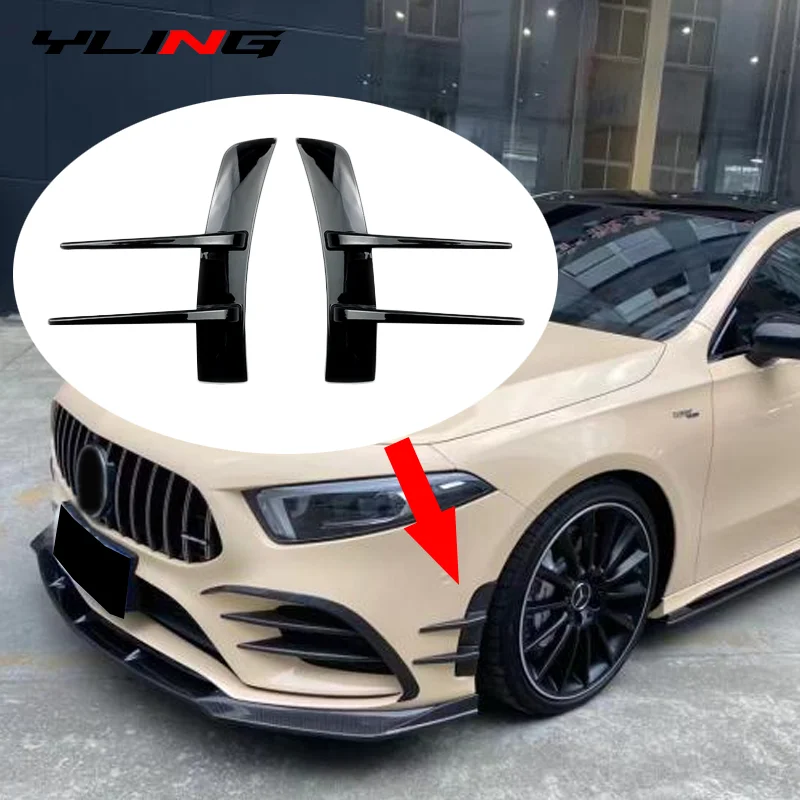 2 Chiếc Cho Benz Một Cấp A180 A200 A220 Trước Ốp Lưng Môi Không Khí Thông Hơi Viền Xẻ Tà Canards Bộ Chia Ô Tô tạo Kiểu Phụ Kiện
