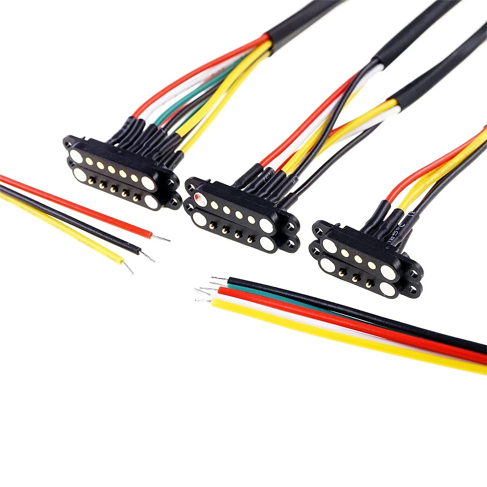 1/3/5 pares de resorte macho hembra 2,54 MM paso 2P 3 4 5 6 7 8 9 agujeros pasantes PCB BTB conector 2A DC Pin Pogo magnético