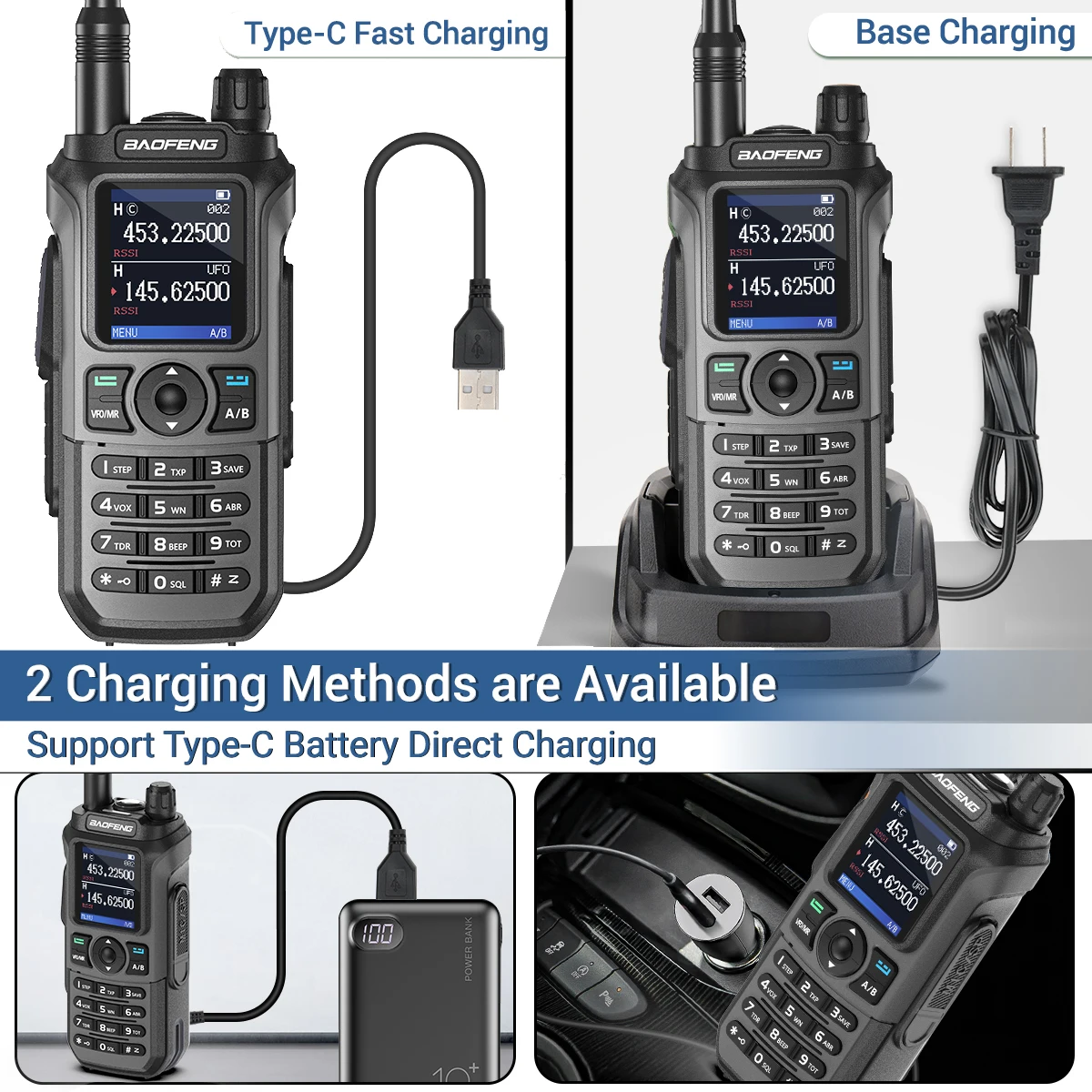 Baofeng UV 21 Pro Long Range Walkies Talkies 10 KM Wireless Copy Frequency Flashlight Type-C Charger Ham Radio Indoor Outdoor
