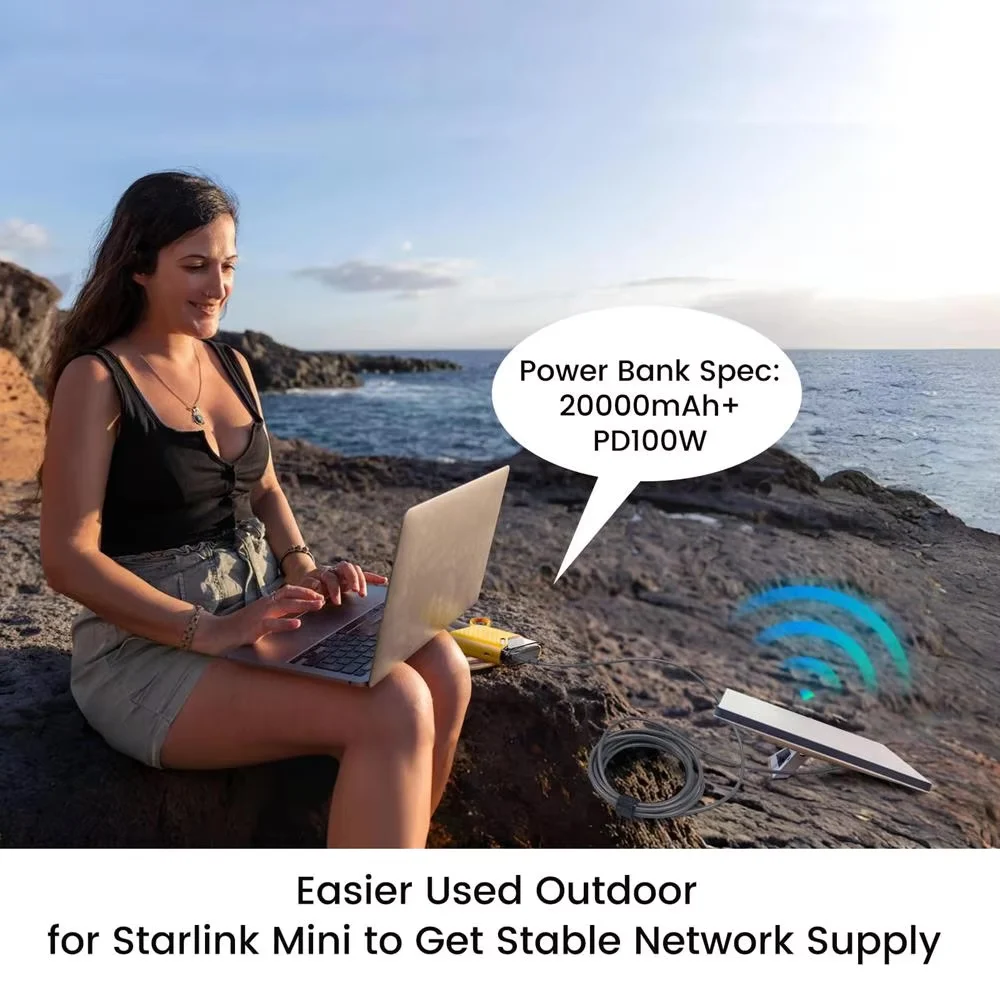 C to DC/D to D Power Adapter for Starlink Mini PD100W USB C Female to DC5521 Male Connector Charge Barrel Jack Power Adapter