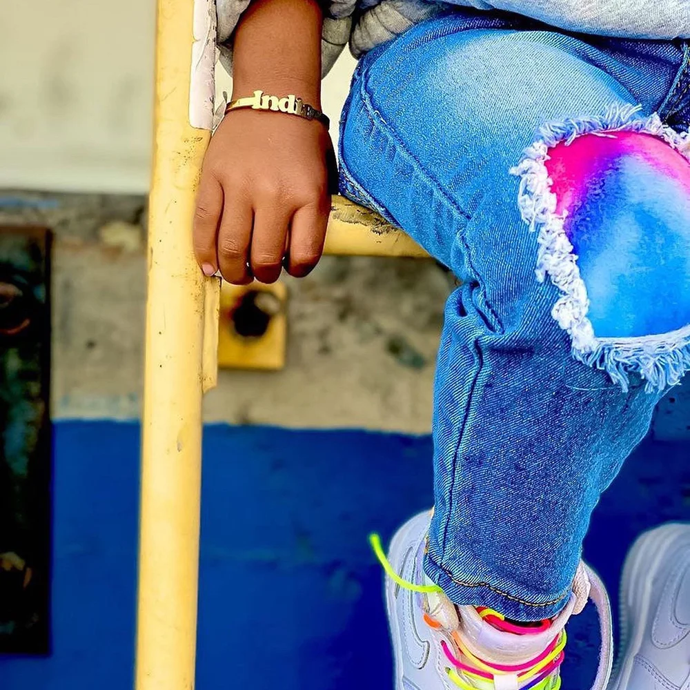 Pulseira com nome do bebê, pulseira com nome personalizado, pulseira dourada de aço inoxidável, joias personalizadas para nascimento das crianças