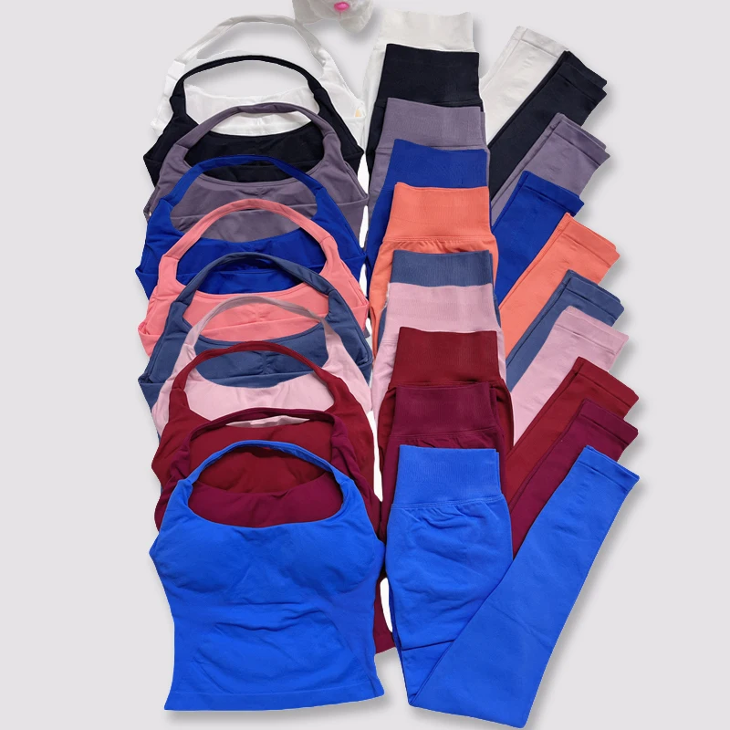 DFyoga two pieces yoga outfits clothing pants set woman Halter Top sports leggings pant Gym workout sets pilates clothes
