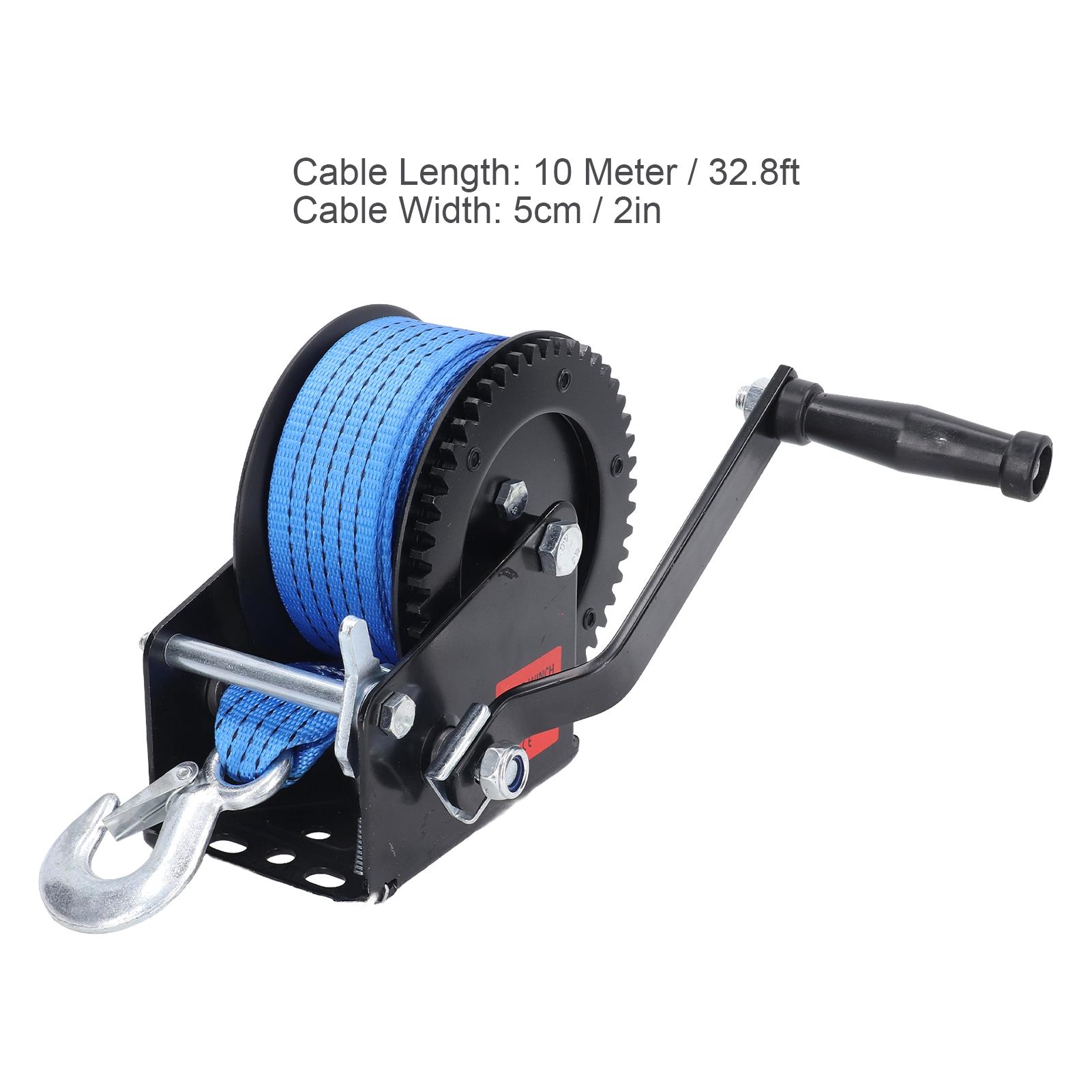 Manivela para levantamento industrial, guincho manual com cinta de nylon, Heavy Duty, liga de aço, 1600lbs