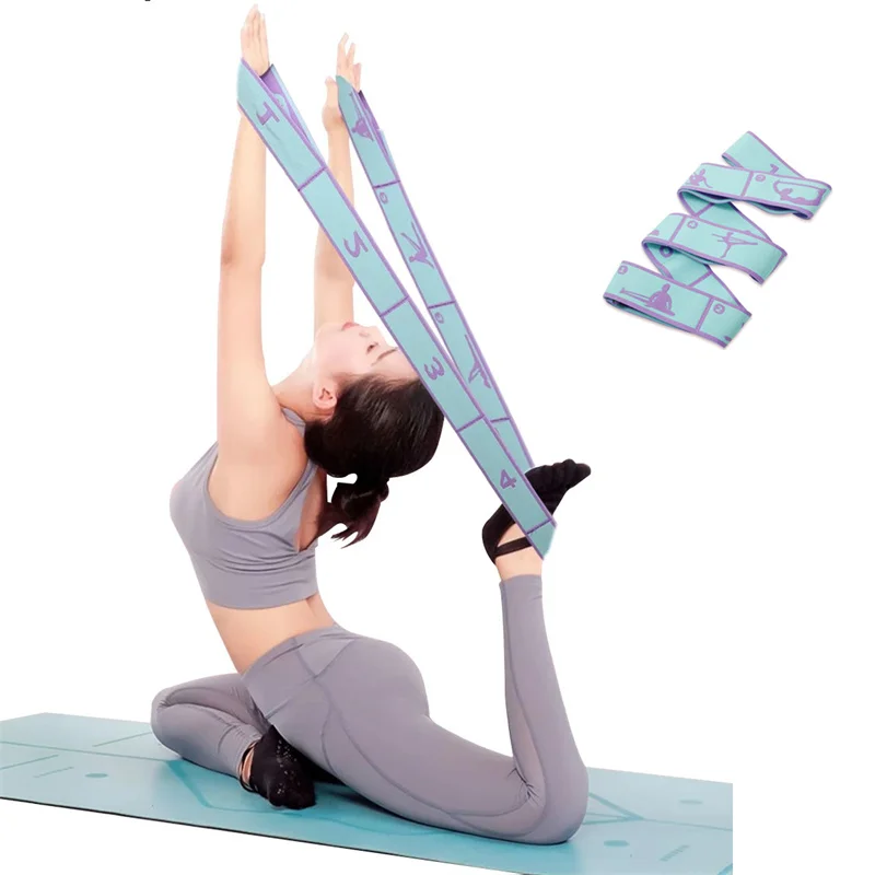 Fascia elastica di resistenza per yoga Pilates Danza Cintura di stretching Fitness Sport Esercizio Pull Strap Cintura Fascia multifunzionale per principianti