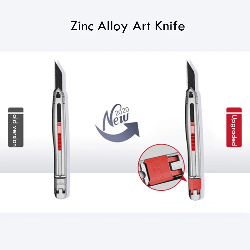 มีดยูทิลิตี้โลหะผสมสังกะสีคุณภาพได้รับการดูแลทางการ 30 °   Art Craft Box Cutter Lockingเครื่องเขียนของโรงเรียน เครื่องมือ cuchillo