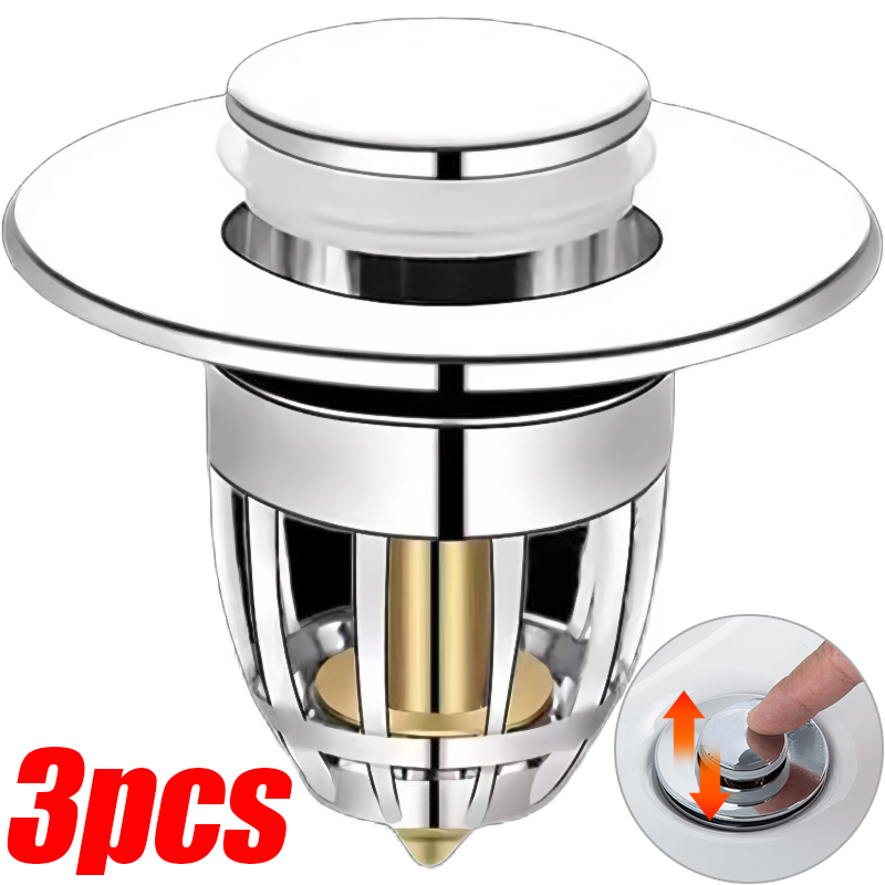3/1 шт. универсальный фильтр для умывальника, бытовой сливной фильтр нажимного типа, кухонная раковина, ванная комната, пробка для ванны, остановка воды