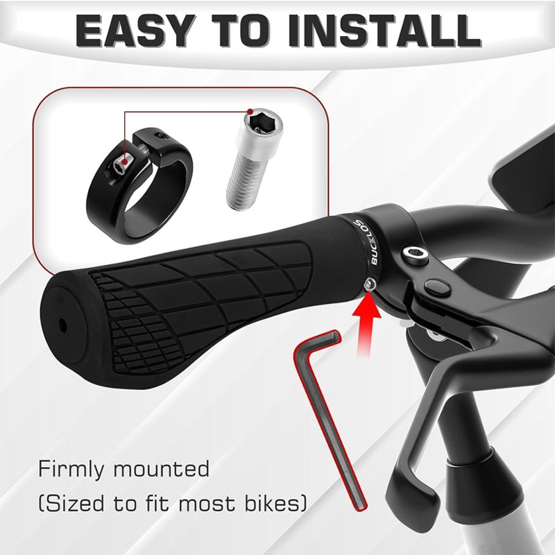 BUCKLOS MTB Handlebar Grips Ergonomic Comfortable Mountain Bike Lokc Grips Bicycle Soft Rubber Handlebar Grip Bike Accessories