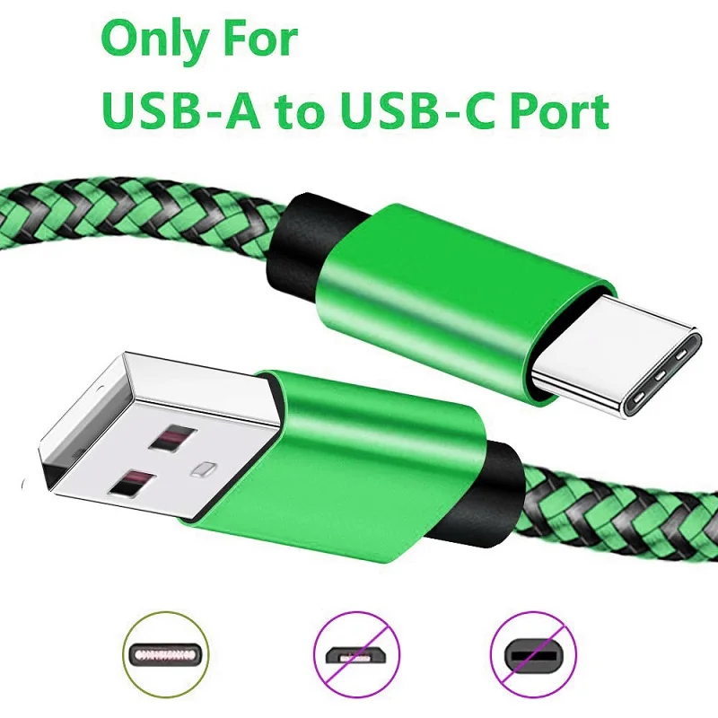 USB 유형 C 케이블 2.4A 삼성 화웨이 Xiaomi 안드로이드 휴대 전화 액세서리에 대한 빠른 충전 나일론 꼰 와이어 충전기 케이블