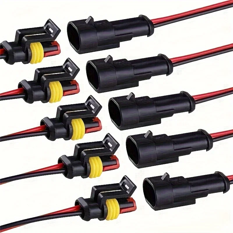 Conector de cable eléctrico de 2 pines, enchufe macho hembra de 18AWG, conectores de cable de desconexión rápida para coche, camión, 10 Uds.