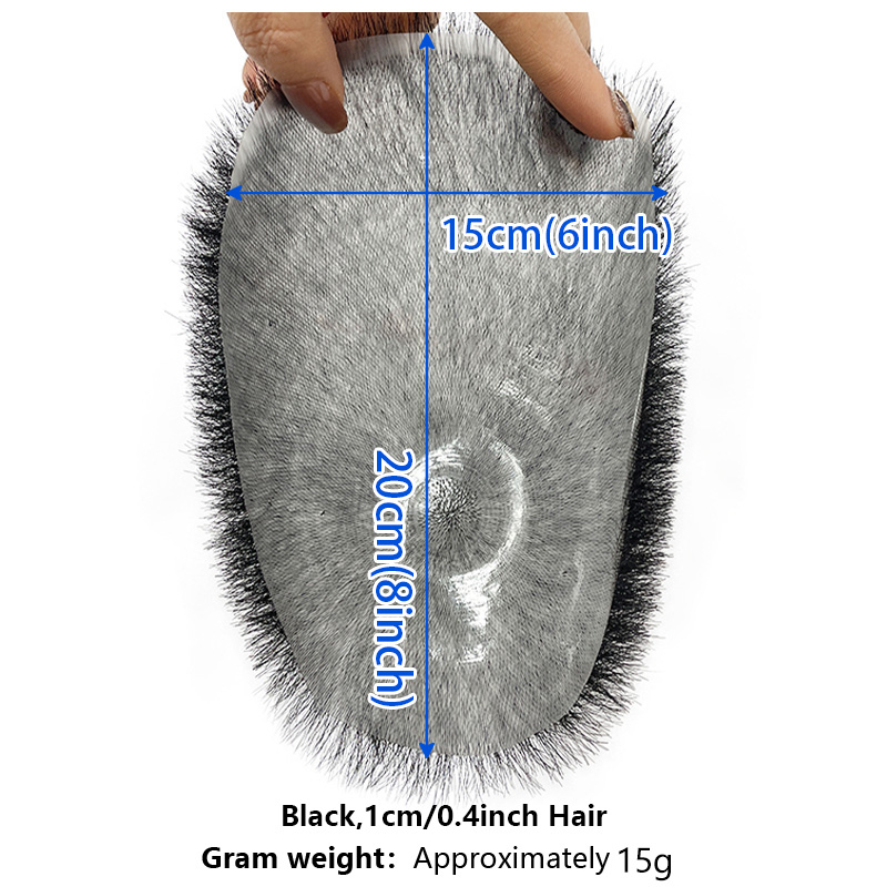 15*20 ซม.100% มนุษย์ผม Buzz ตัด Toupee สําหรับชาย Ultra Thin Breathable PU โปร่งใส Full Biological Scalp Prosthesis Toupee