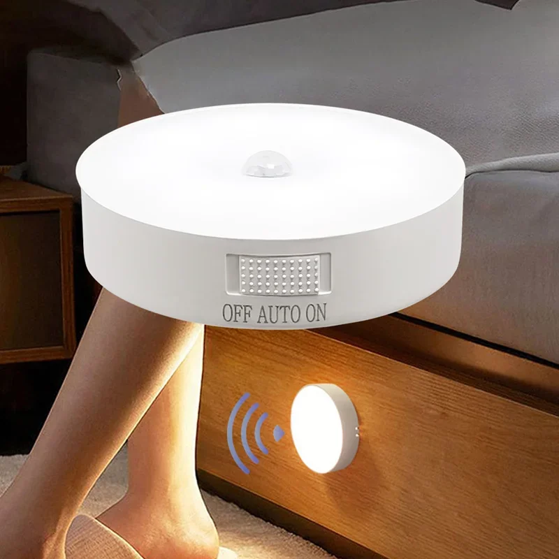 Luz nocturna con Sensor de movimiento, luz nocturna recargable por USB, lámpara LED para cocina, dormitorio, escaleras, pasillo, armario