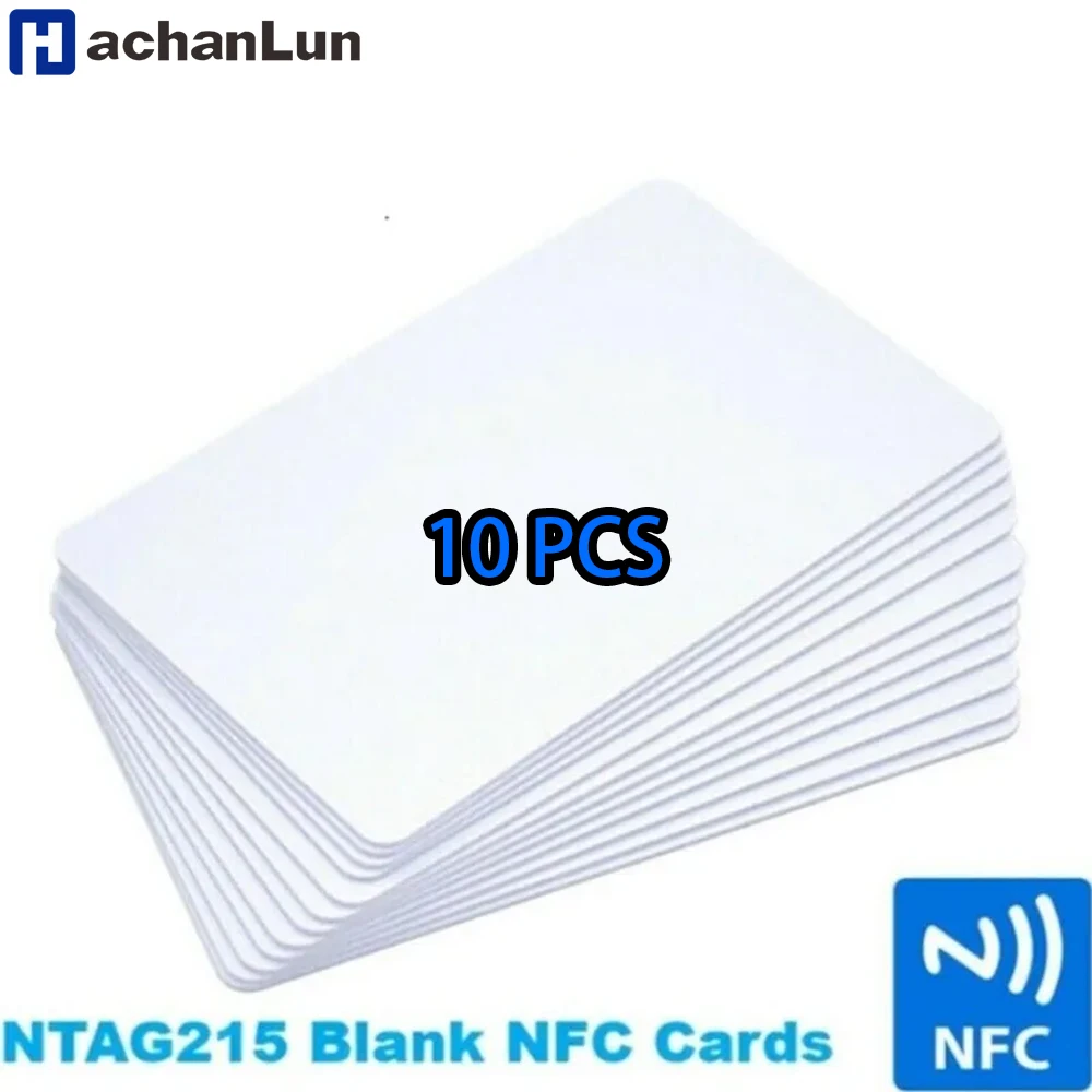 10 Uds NTAG215 tarjetas NFC en blanco etiquetas de PVC NFC215 13,56 Mhz TagMo impermeable RFID NFC teléfono 504 bytes