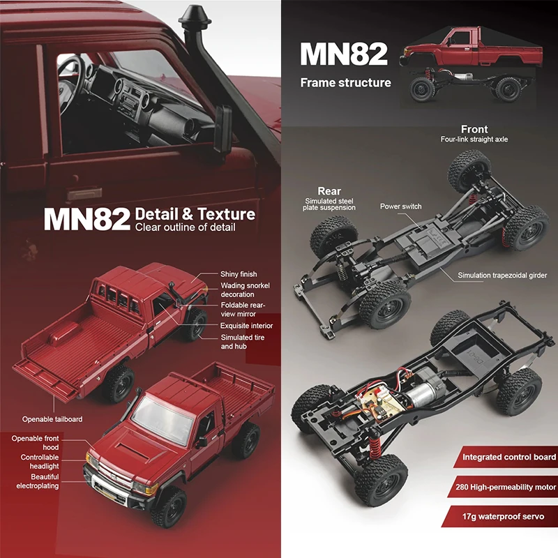 Toyota autorizado MN82 rc piezas de mejora 1:12 LC79 coche de Control remoto a escala completa tracción en las cuatro ruedas escalada camioneta todoterreno