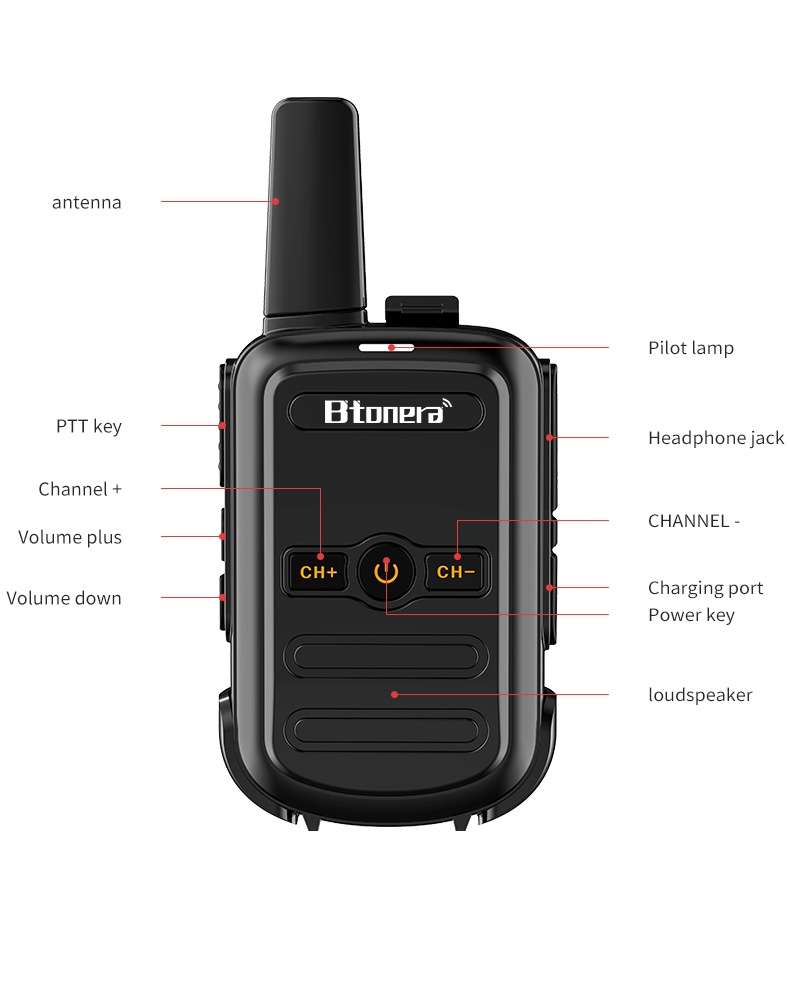Mini Walkie Talkie Btonera BT-310 Radio bidirezionale portatile PMR FRS Radio Comunicador Walkie-Talkie per bambini a lungo raggio per Hotel Busin