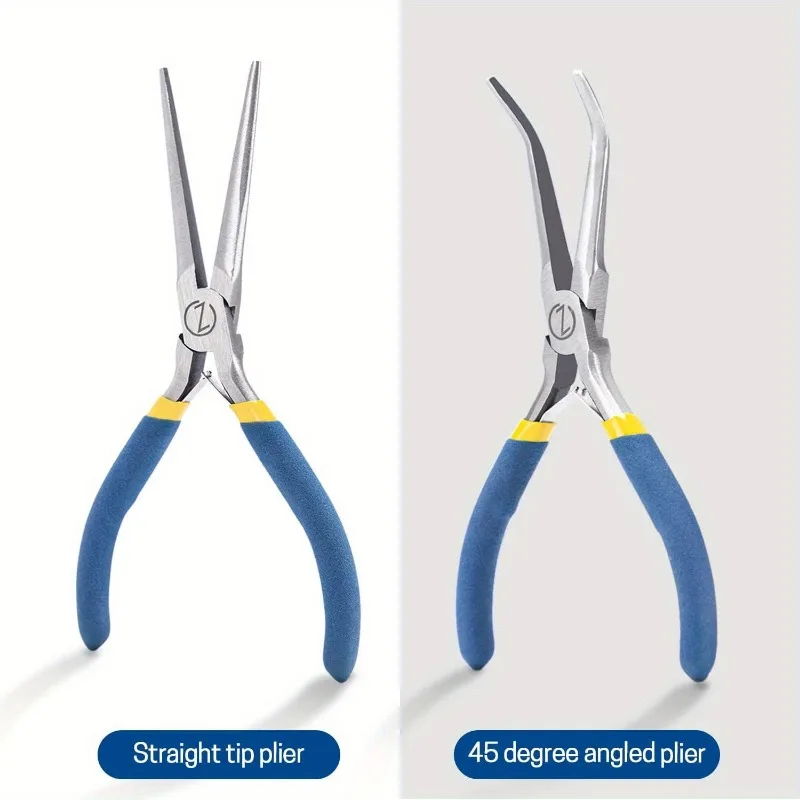 2 Stück 15,2 cm Mini-Spitzzangen mit Komfortgriffgriffen, 2-teiliges Spitzzangen-Set für handgefertigtes Handwerk