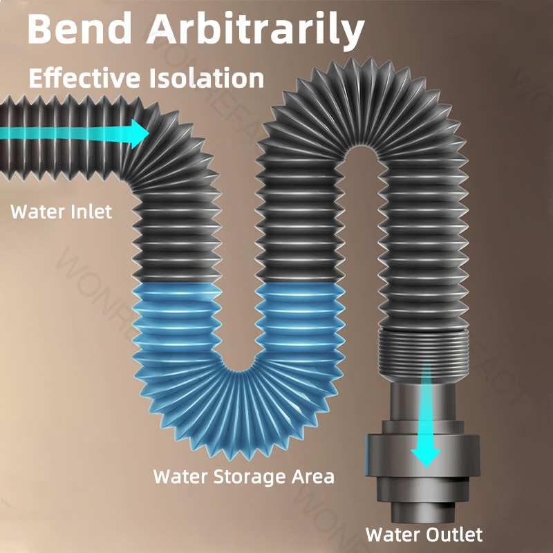 Kitchen Sink Drainage Accessories Drain Pipe Adapter Sink Drain Hose Anti-Odor Check Valve Sink Filter Multi-joint Drain Pipe