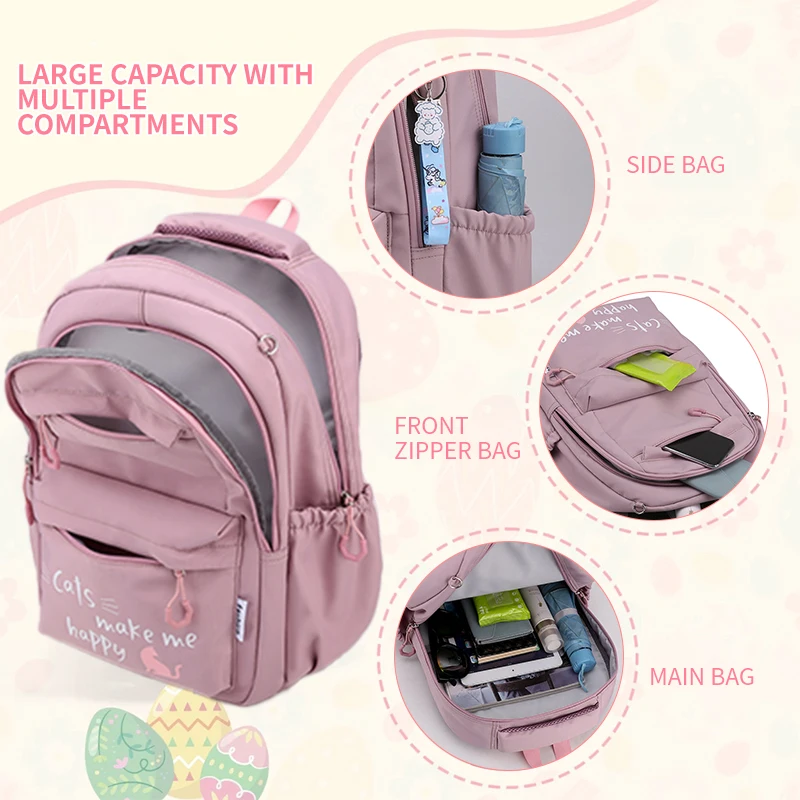 Geeignet für Teenager, Schultaschen, Rucksäcke, Rucksäcke, rosa Schultaschen, Rucksäcke für Grundschüler und Mittelschüler
