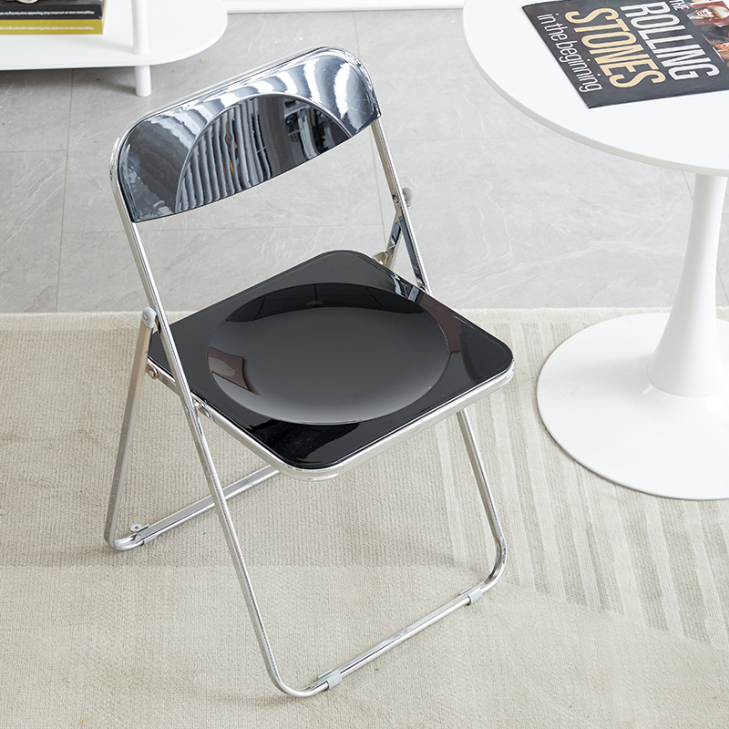 Fashion Acrylic transparent folding chair restaurant household dining chairs Office folding chair Folding stool