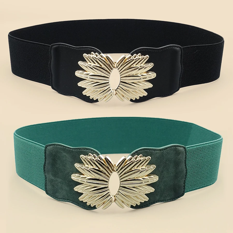 High Elastic Elastic Women's Belt Bohemian Elastic Pu Belt Women's Elastic Tight Waist Belt Jeans Dress Elastic Wide Belt