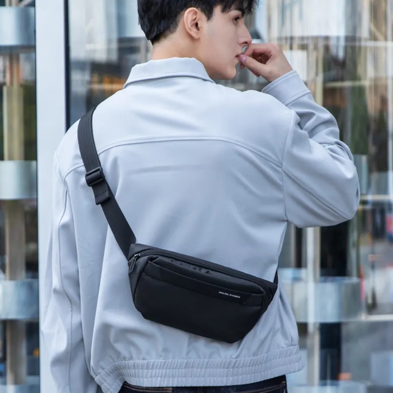 Mark Ryden-男性用多機能クロスボディチェストバッグ,シングルショルダーバッグ,スポーツ,オートバイ,釣り,ビジネス,レジャー,サイクリング