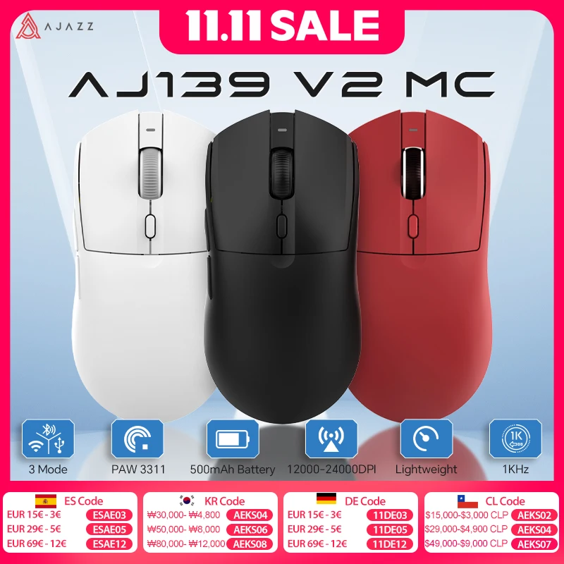 Беспроводная оптическая мышь AJAZZ AJ199, 2,4 ГГц, 26000DPI, 6 кнопок