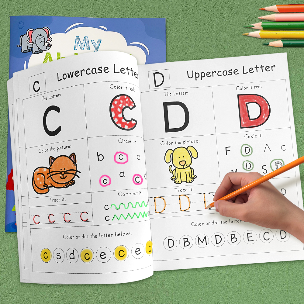 Buchstaben A-Z Alphabet Phonics Praxis Arbeitsbuch Vorschule Lernen Englisch Sprache Kindergarten Schreiben Malbuch Montessori