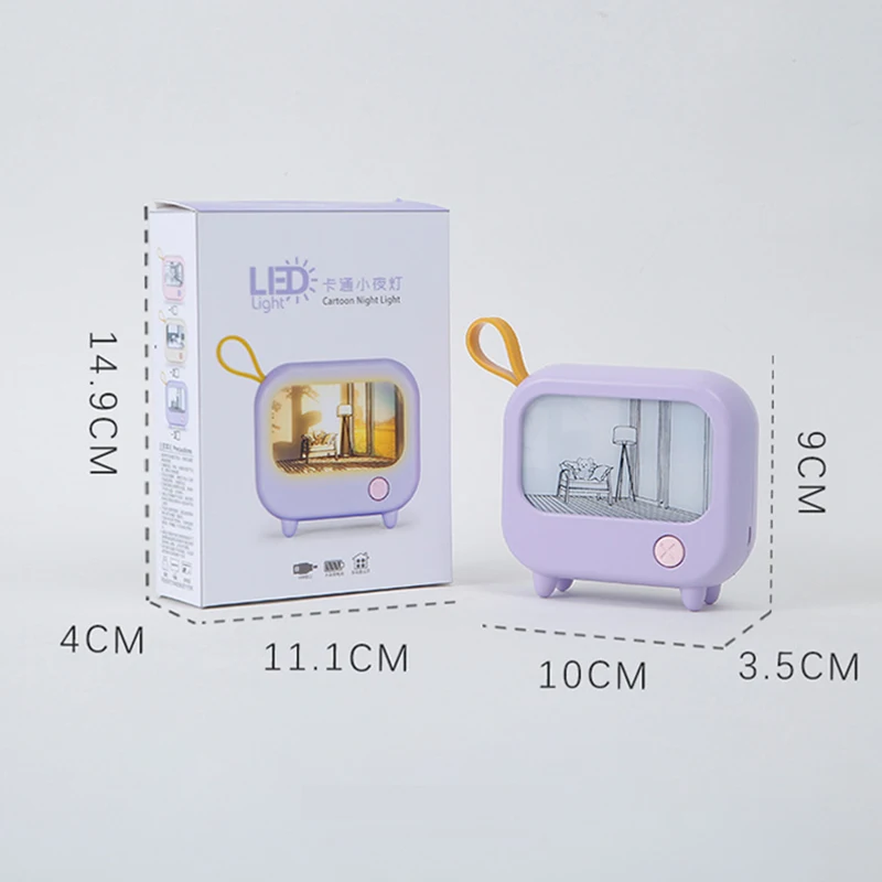 ทีวีภาพวาด Night Light LED เด็กน่ารักการเรียนรู้ตารางโคมไฟตกแต่งบ้านแสงบรรยากาศ MINI Desktop ของขวัญวันเกิด