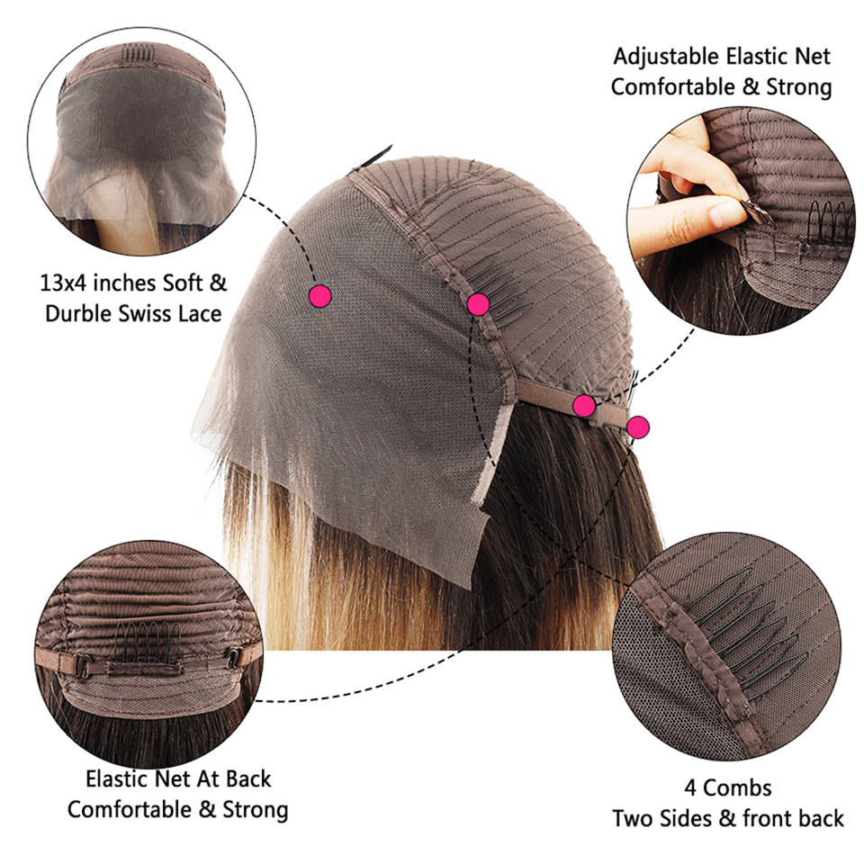 Ombre Echthaar Perücke Körper Welle Spitze Front Perücke 13x4 Echthaar Spitze Frontal Perücken Ombre Honig blonde Spitze Front Perücke 180% Brasilianer