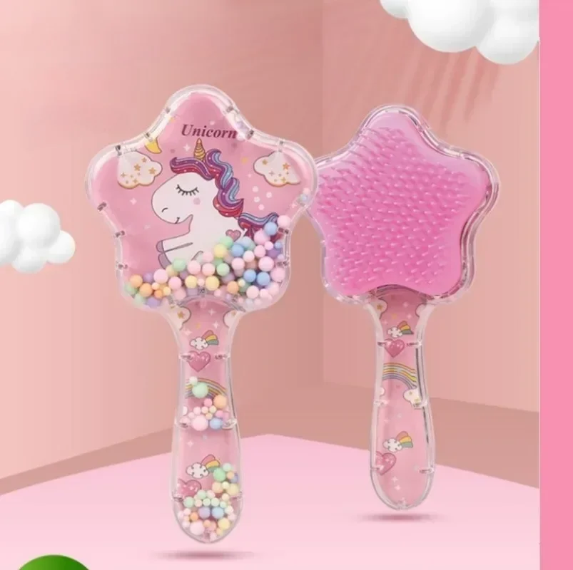 Star Magic Combs Antistatische Massage-Einhorn-Haarbürsten, Tangle Detangle Duschmassage-Haarbürste, speziell für Echthaar-Perücken