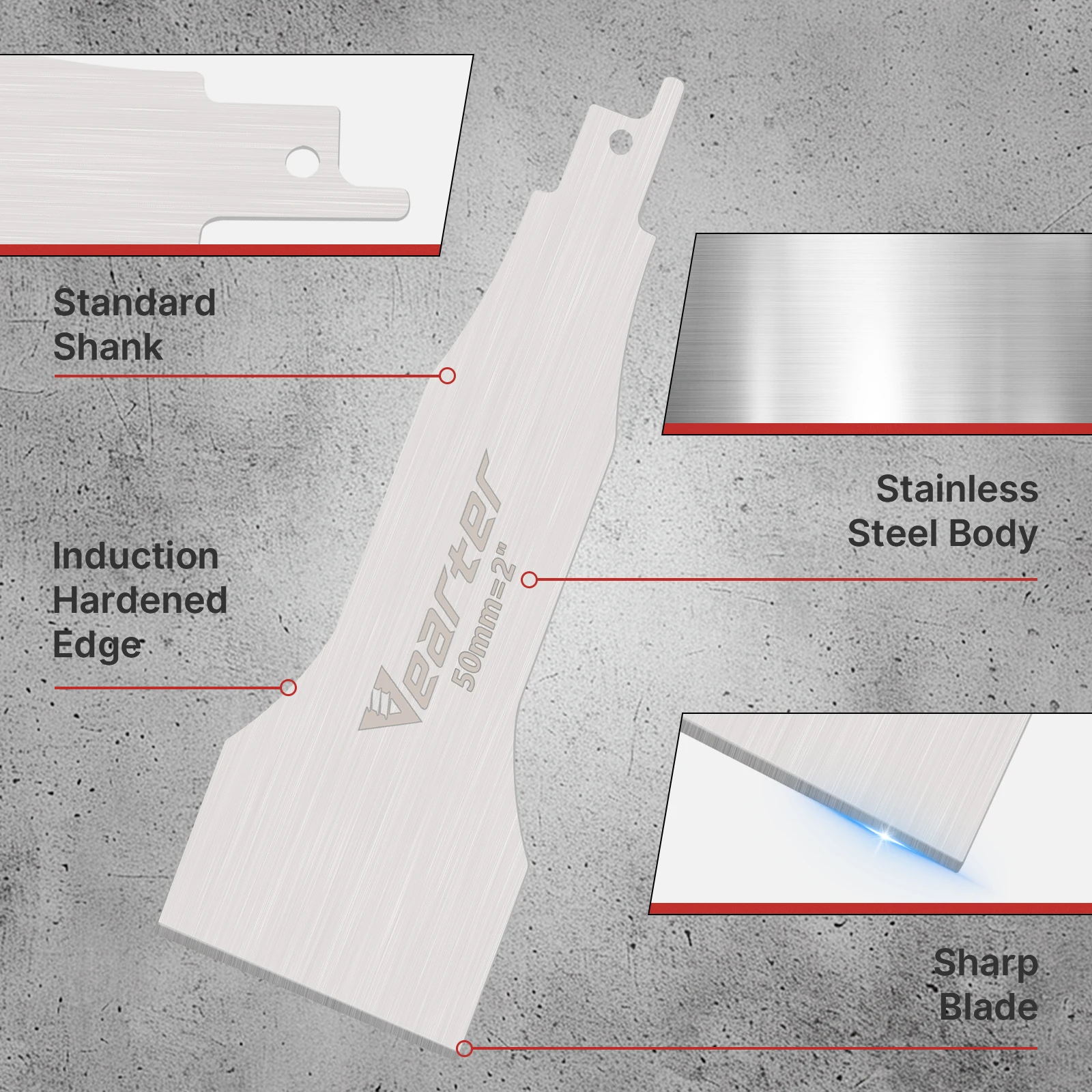 Vearter 30/50/100Mm Thép Không Gỉ Chuyển Động Qua Lại Lưỡi Cưa 140Mm Sabre Xẻng Để Vệ Sinh Tẩy Ngói grout Mô Keo Khoảng Cách Dụng Cụ