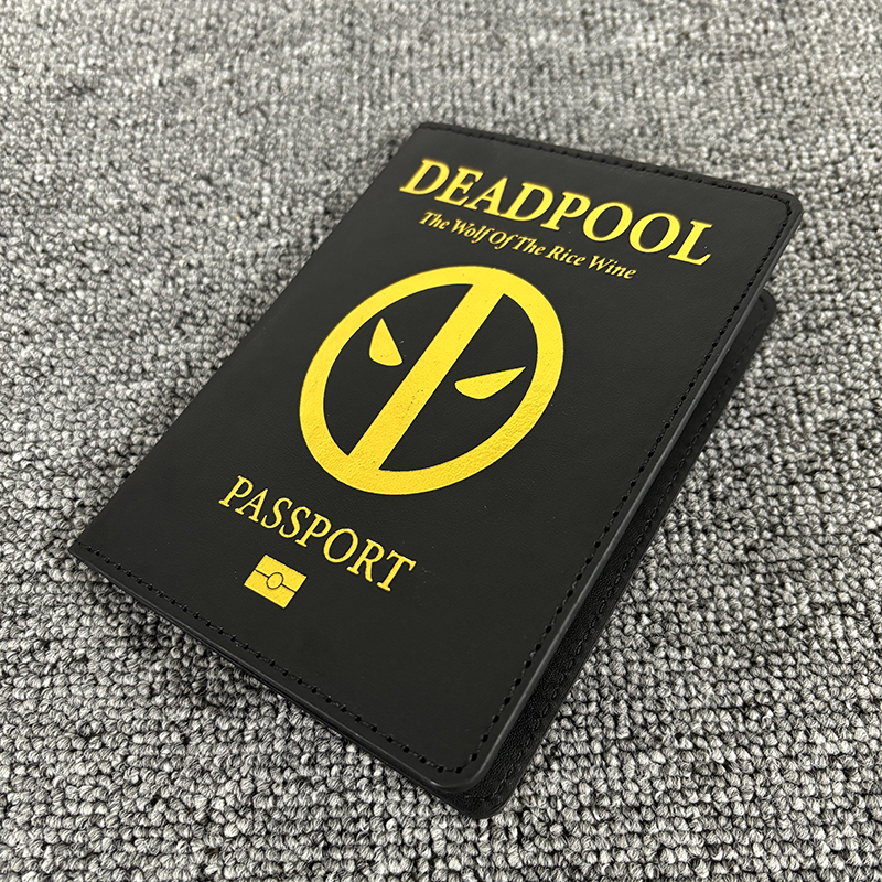 旅行財布マーベルコミックデッドプールパスポートホルダー Pu レザー女性男性パスポートカバーケースカード ID ホルダー