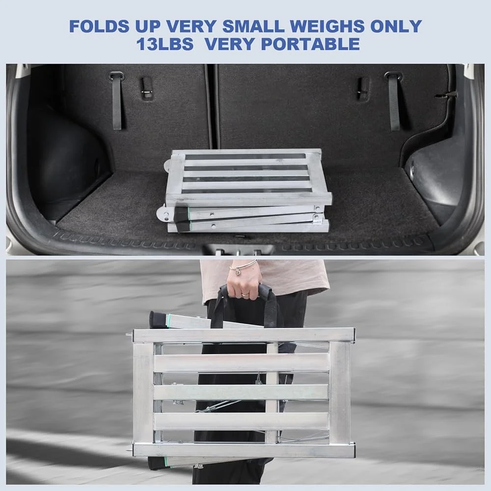 Adjustable Folding Scaffolding Platform Steel Step Ladder Portable 400lbs Duty Rating RV Cleaning Work Support Anti-Slip Design