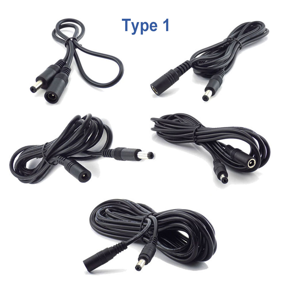 Cable de extensión de alimentación de 12V CC, 5,5 MM, 2,1mm, enchufe hembra a macho, 5,5x2,5, Cable adaptador macho a macho para tira de luces de cámara CCTV J17