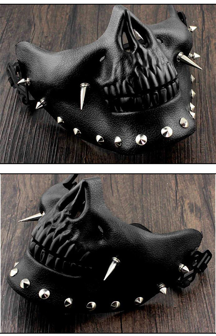 男性用ハーフフェイスマスク,スケルトン,スチームパンク,ハロウィーンパーティー,大人のコスプレマスク,da059